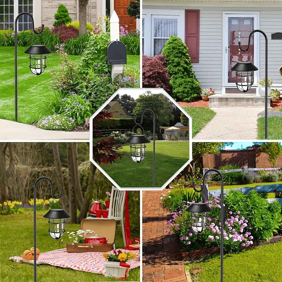 Shepherd Hooks for Outdoors, 6 Pack Black Metal Garden Stakes for Hanging Plants, Bird Feeders, Lanterns and Wind Chimes