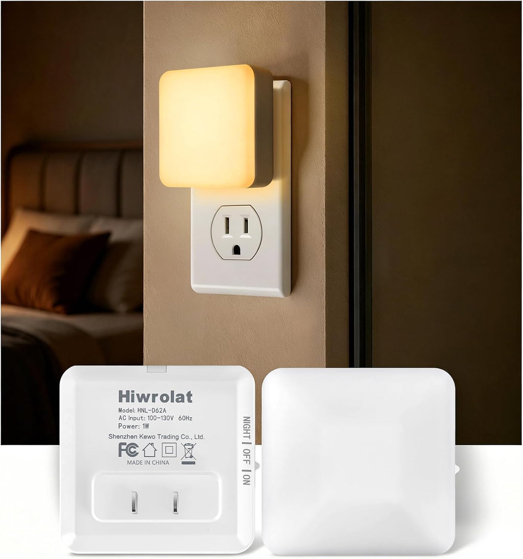 Dusk to Dawn Plug-In LED Night Light, 2 Pack, Soft White 2700K Auto On/Off Sensor for Bedroom, Nursery, and Hallway