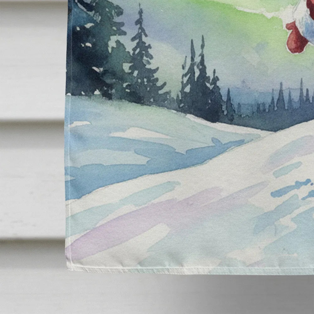 Santa Claus Northern Lights Christmas House Flag, 28 x 40 Inch Double-Sided Polyester Yard Banner