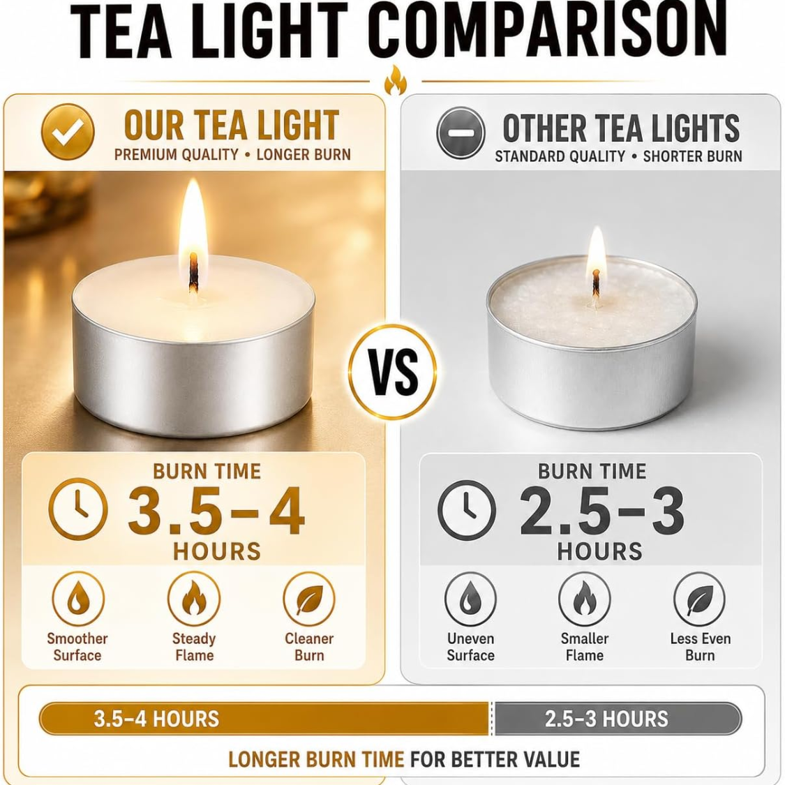 Unscented Tea Light Candles, 25 Pack White Wax Votives With Cotton Wick and Aluminum Cups for Weddings, Home Decor and Emergencies