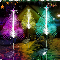 Solar Christmas Tree Stake Lights, 3 Pack Color Changing Fiber Optic Outdoor Garden Path Lights