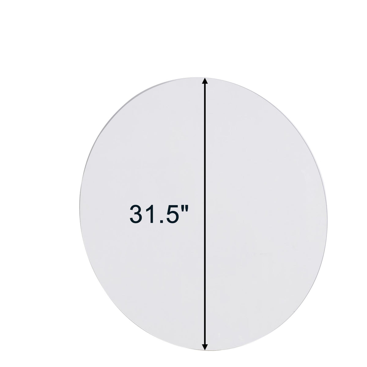 Round Wall Mirror, 31.5 In. Frameless Bathroom and Entryway Mirror in Antique Silver