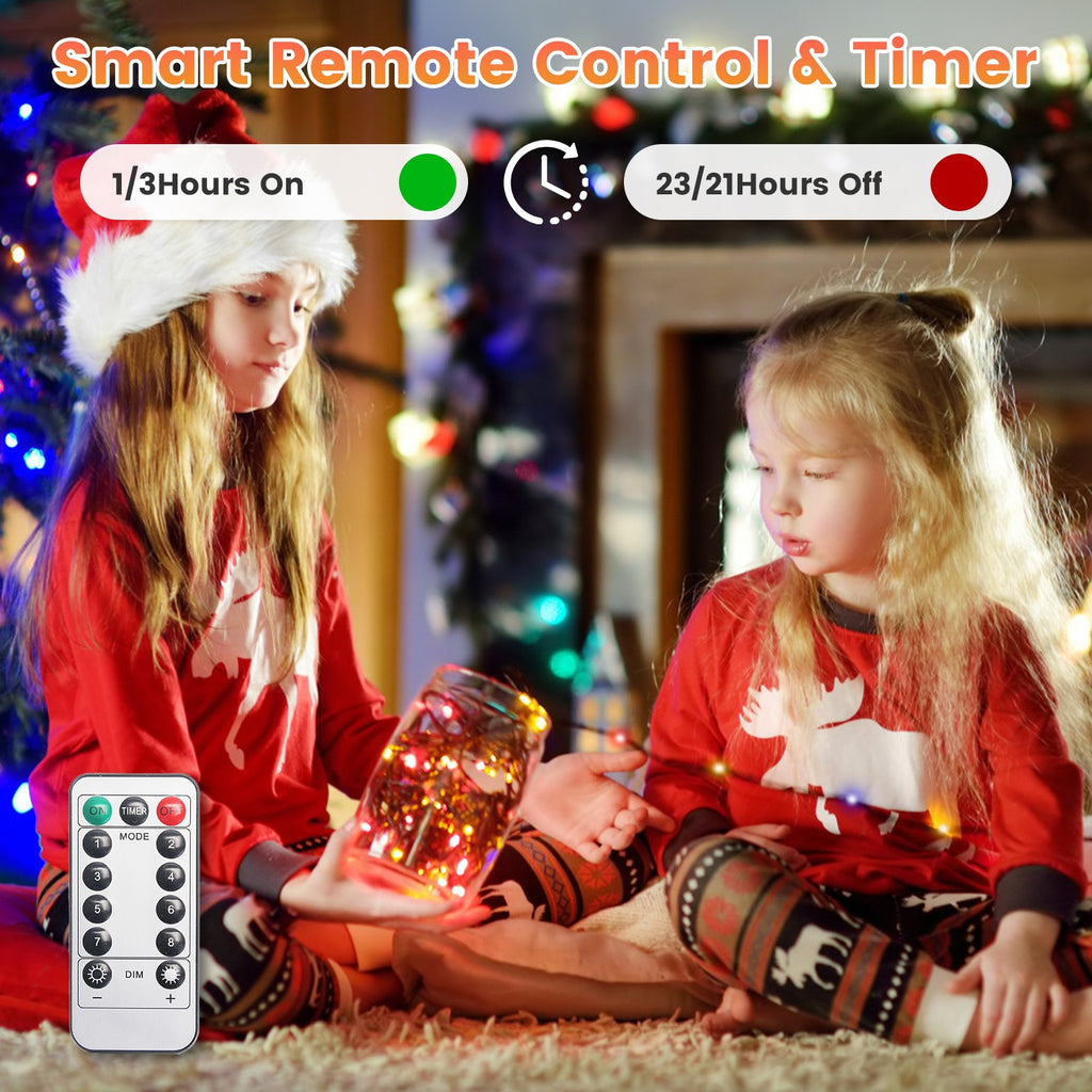 330 Ft String Lights with Remote, 1000 LED Outdoor Christmas Lights, 8 Modes, 8 Brightness Levels, Timer, Green Wire