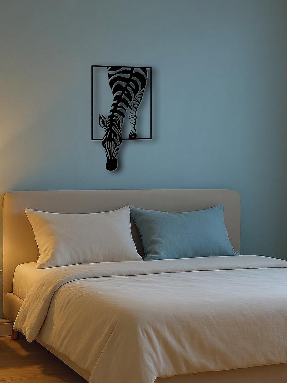 Zebra Metal Wall Art, Black Minimalist Animal Wall Sculpture for Living Room, Office and Bedroom