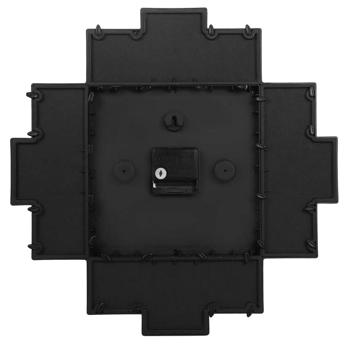 Photo Frame Wall Clock With 12 Picture Display Slots, Black ABS Collage Clock for Living Room, Bedroom, or Office, 15.35 In