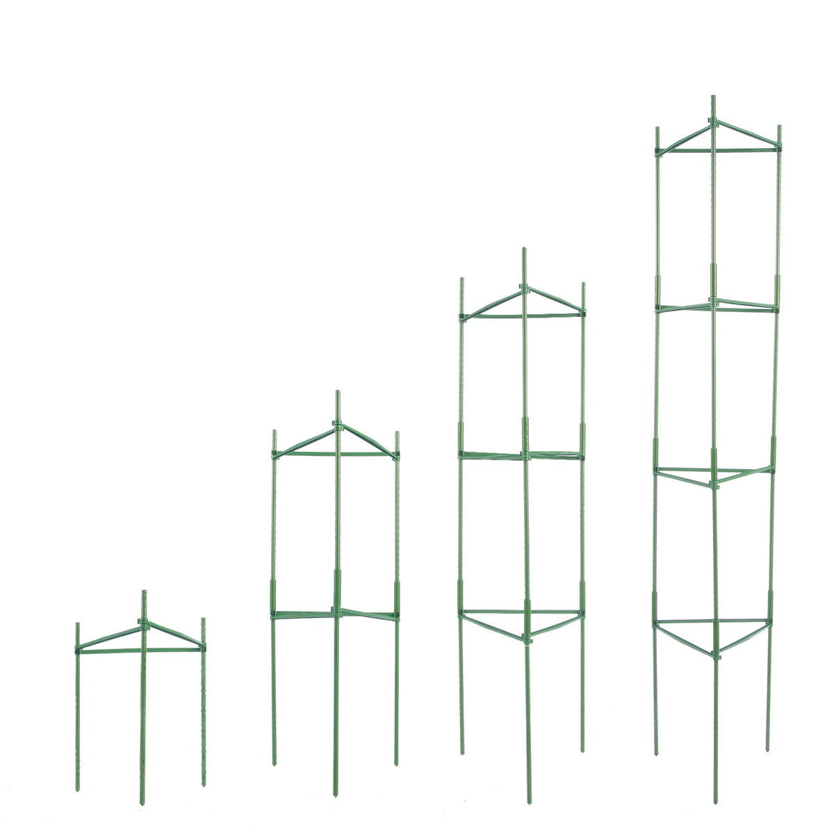 Tomato Cages for Garden, 6 Pack 48 Inch Stackable Plant Support Trellis, Green Metal Stakes for Vegetables and Climbing Flowers