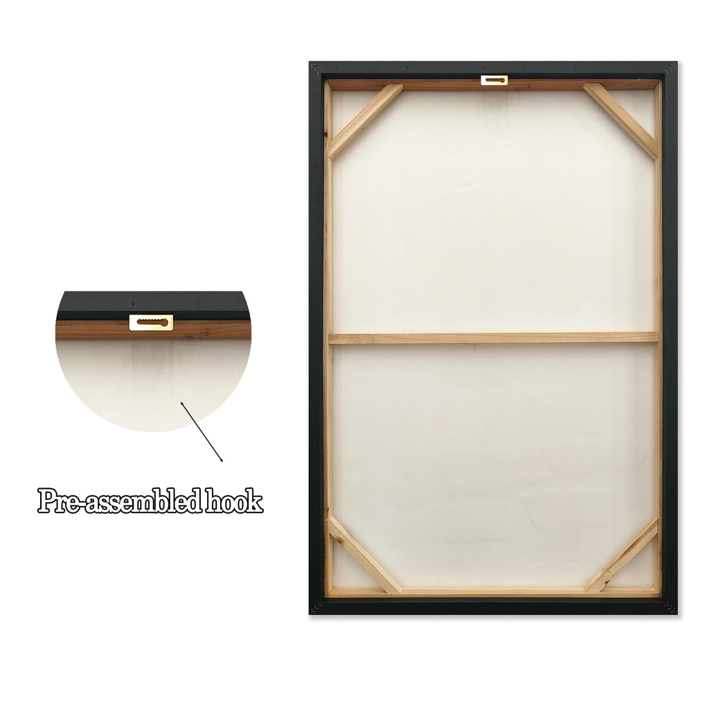 Framed Abstract Canvas Wall Art Set of 2, 25x37 In Black Beige & Terracotta Textured Painting for Living Room and Bedroom