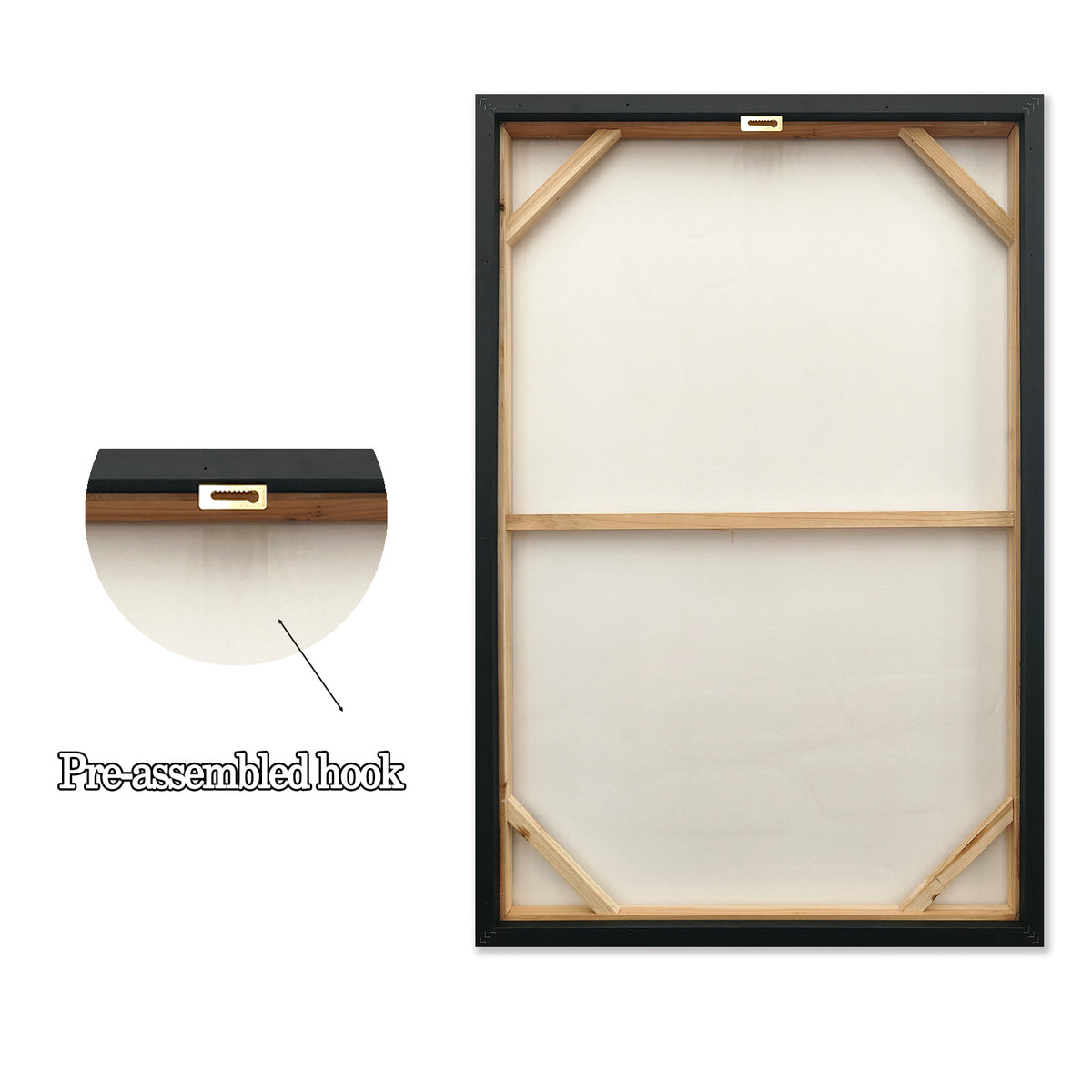 Framed Abstract Canvas Wall Art Set of 2, 25x37 In Black Beige & Terracotta Textured Painting for Living Room and Bedroom