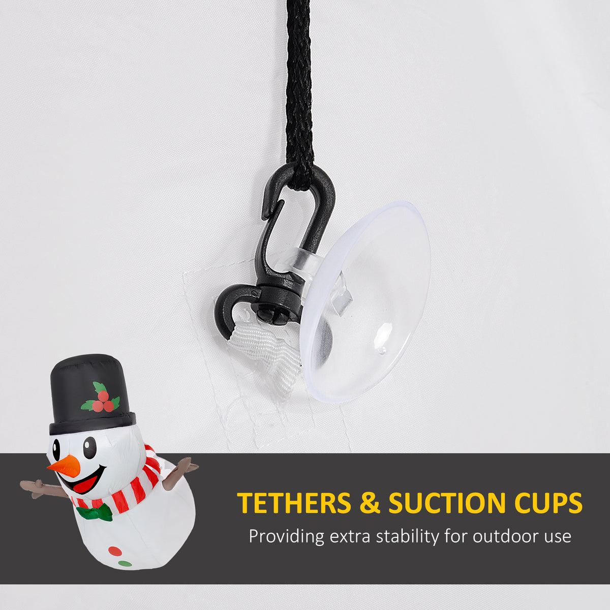 Inflatable Hanging Snowman With LED Lights, 3.4 ft Lighted Christmas Yard Decoration for Indoor and Outdoor Display