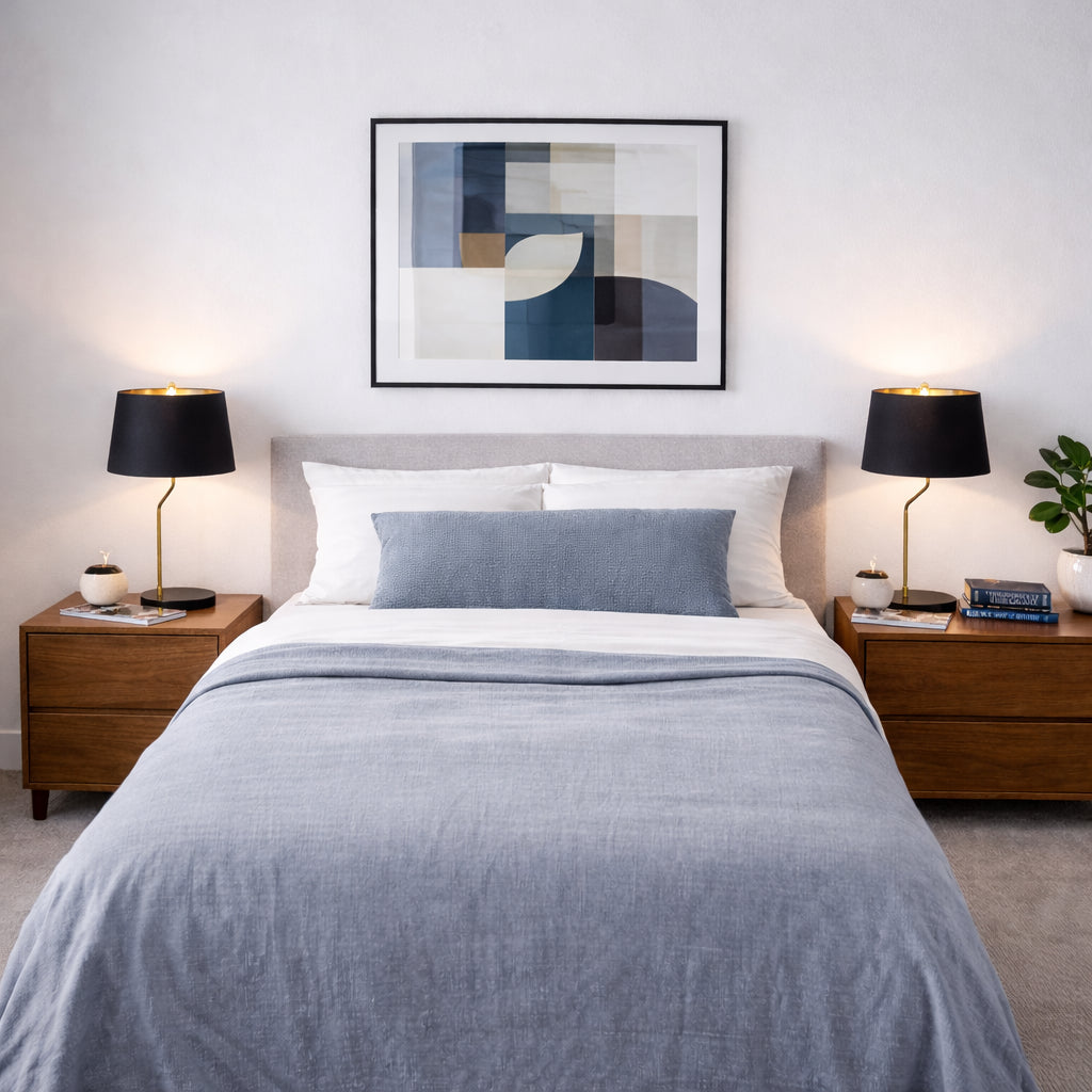 Modern Table Lamp With Black Fabric Shade and Gold Inner Lining, 21.5 In Metal Bedside Lamp
