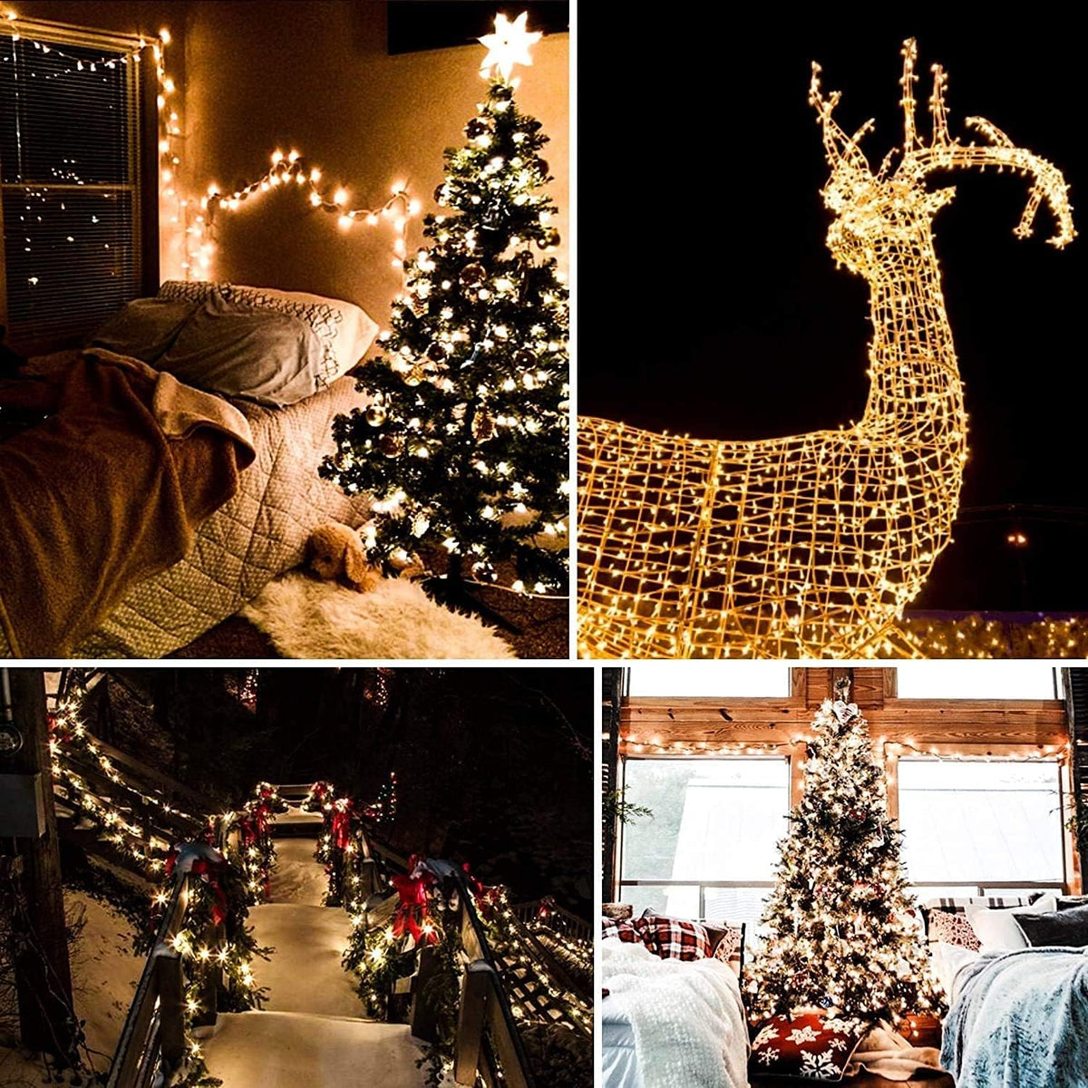 Warm White LED String Lights, 400 LED Waterproof Fairy Curtain Lights for Bedroom, Wedding and Party Decor