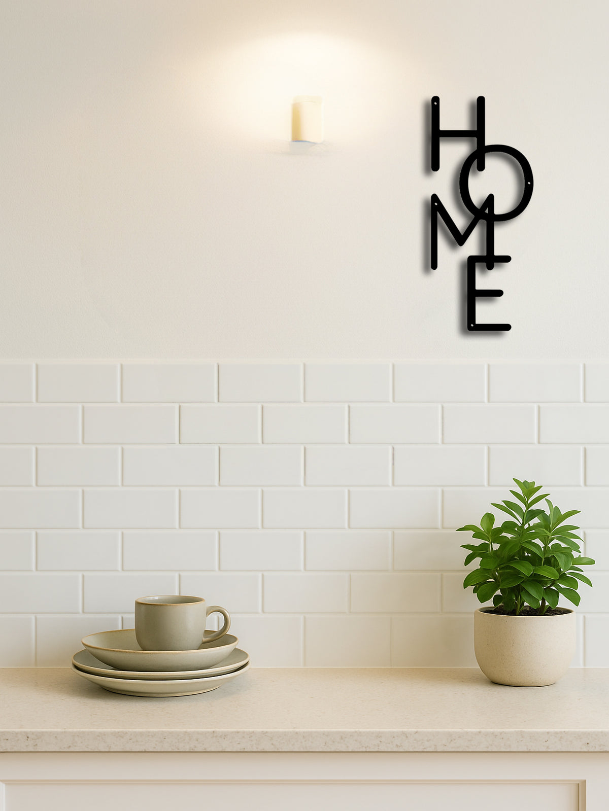 Metal HOME Wall Sign, Black Vertical Letter Wall Decor for Entryway, Bedroom, and Living Room, 5.12 x 11.82 Inches