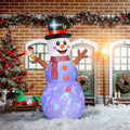 Inflatable Snowman Christmas Decoration, 7.9 Ft Lighted Yard Display With Rotating Color LED Lights, Top Hat, Scarf and Cardinal