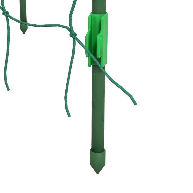 Metal Garden Trellis with Climbing Net, Green Arch A-Frame Plant Support for Climbing Vines, 72" Tall