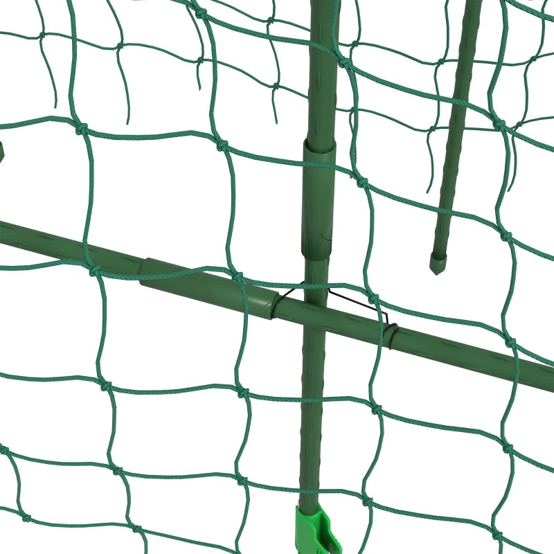 Metal Garden Trellis with Climbing Net, Green Arch A-Frame Plant Support for Climbing Vines, 72" Tall