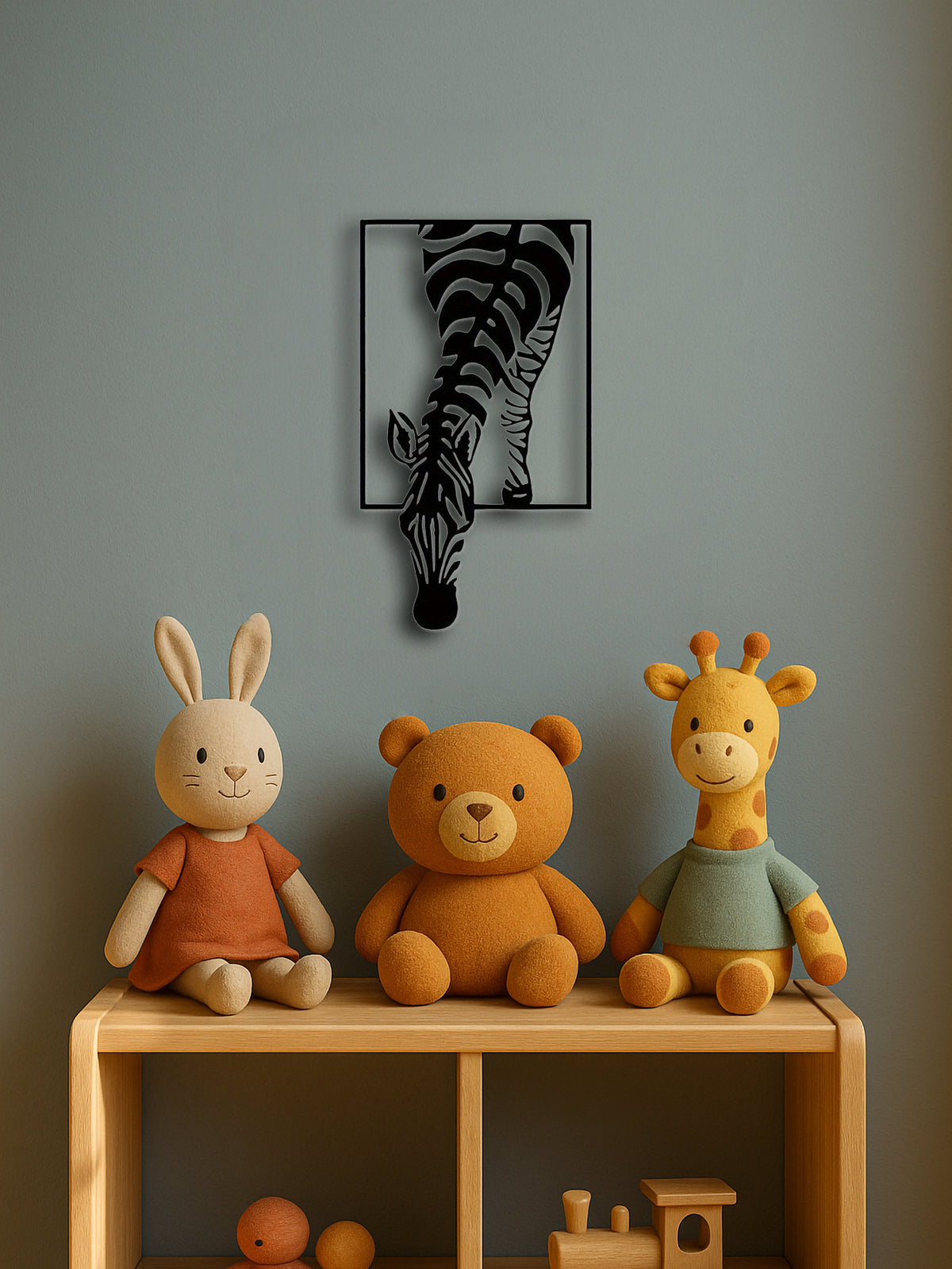 Zebra Metal Wall Art, Black Minimalist Animal Wall Sculpture for Living Room, Office and Bedroom
