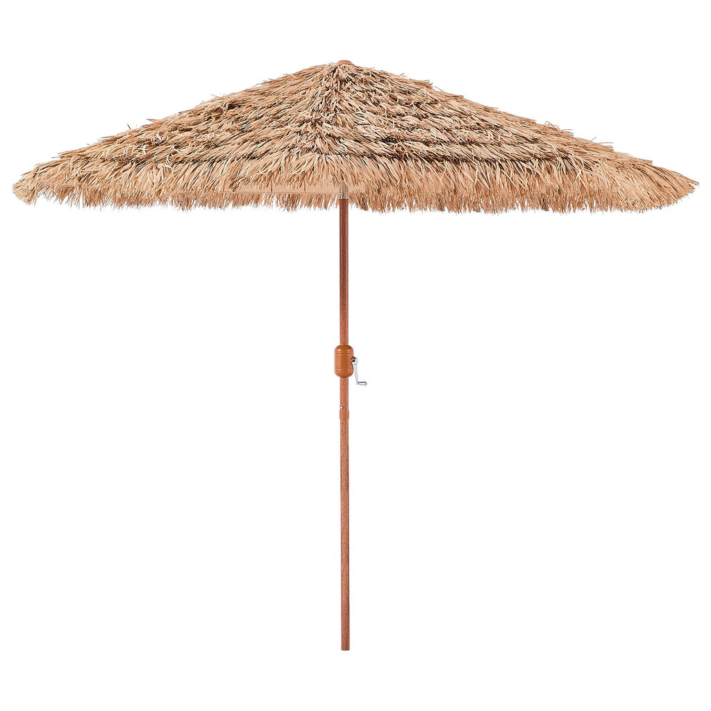 Tiki Thatched Patio Umbrella, 9 Ft Tilting Poolside and Beach Umbrella in Natural