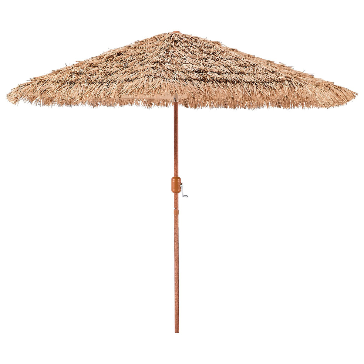 Tiki Thatched Patio Umbrella, 9 Ft Tilting Poolside and Beach Umbrella in Natural