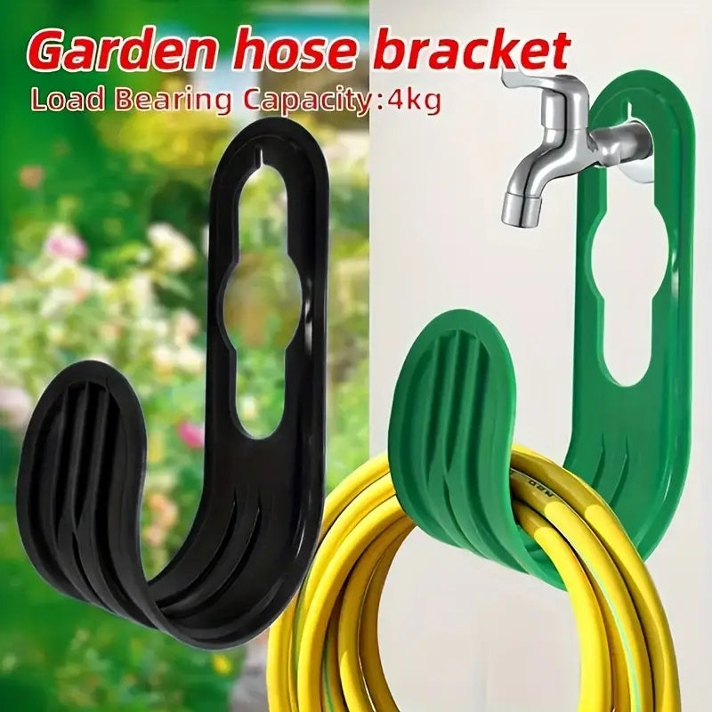 Garden Hose Hanger, Set of 2 Wall Mounted ABS Hose Holders in Green or Black