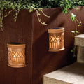 Solar Outdoor Wall Lights, 2 Pack Woven Deck and Fence Accent Lights With Filament LED Bulbs
