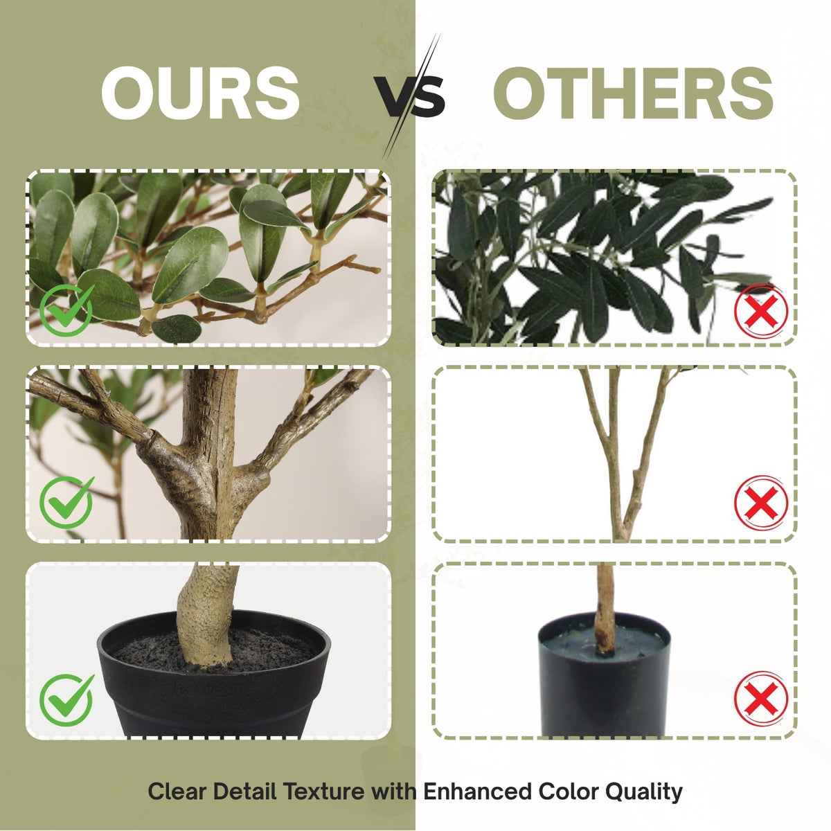 7 Ft Artificial Black Olive Tree with Black Pot, Realistic Tall Faux Plant for Living Room Corner Decor