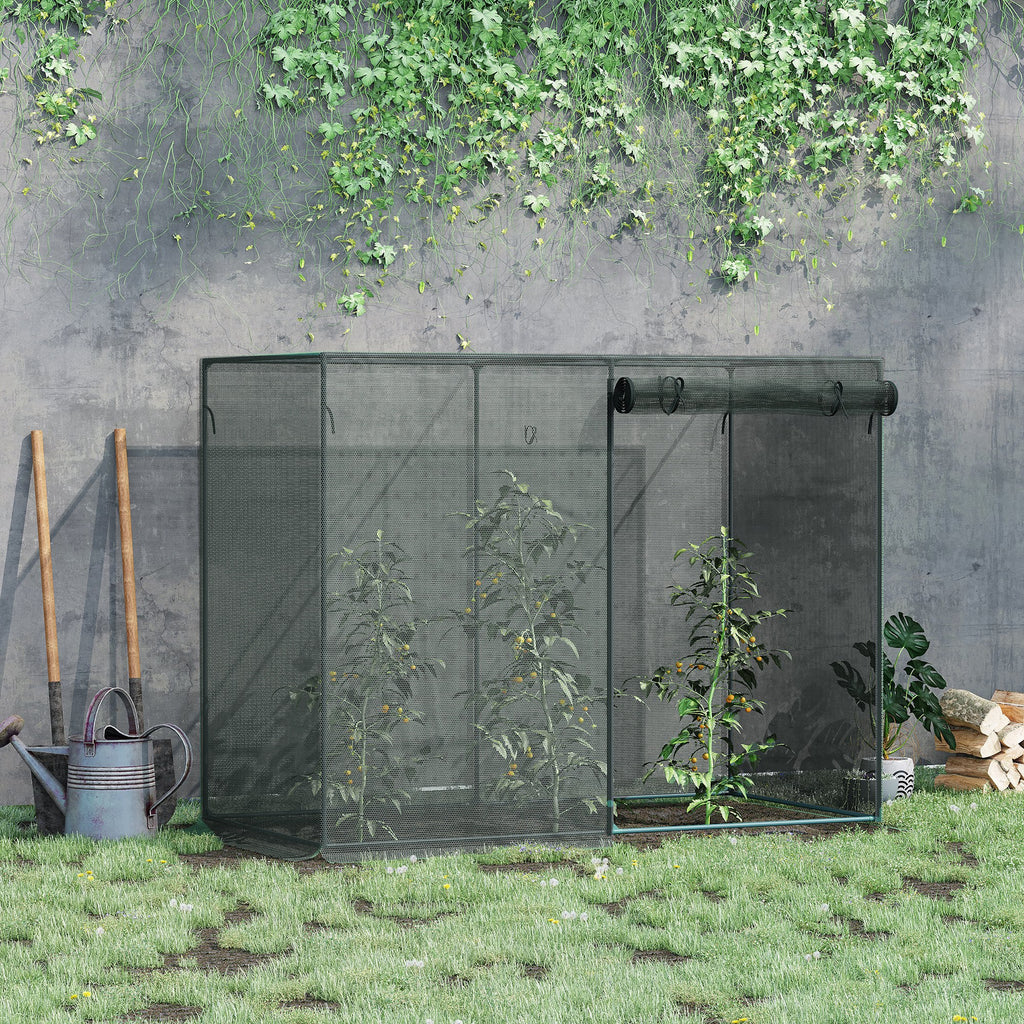 Crop Cage Plant Protector, 6 x 3 ft Walk-In Garden Netting Cover with Zippered Roll-Up Door, Steel Frame, Ground Stakes and Storage Bag, Black