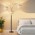 3-Light Arc Floor Lamp, Black Metal Tree Floor Lamp With Dimmable 3 Color Temperature Heads for Living Room and Bedroom