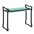 Folding Garden Kneeler and Seat Bench, Padded EVA Foam Pad with Steel Frame Handles, Green and Black