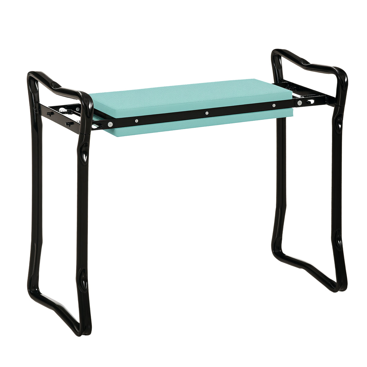 Folding Garden Kneeler and Seat Bench, Padded EVA Foam Pad with Steel Frame Handles, Green and Black