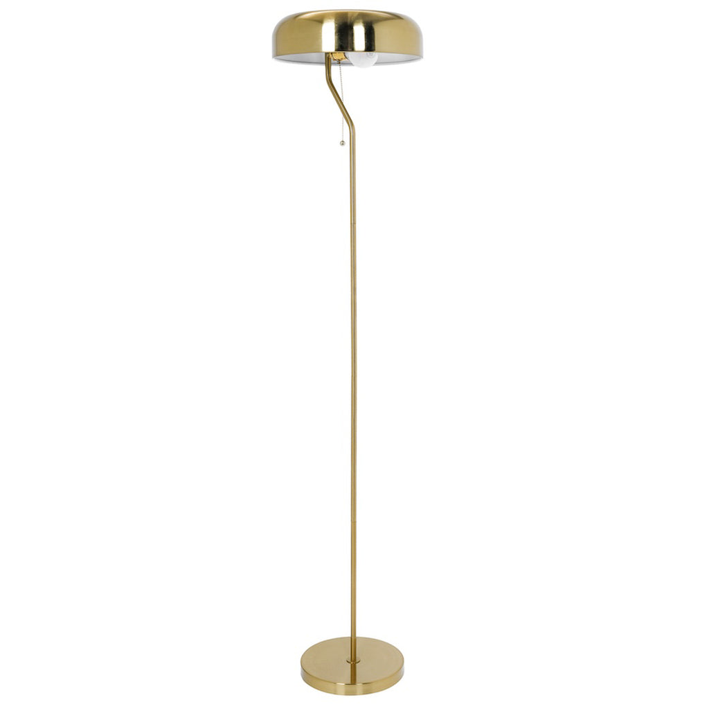 Gold Metal Floor Lamp With Dome Shade, 55" Tall Pull Chain Standing Lamp for Living Room, Bedroom and Office
