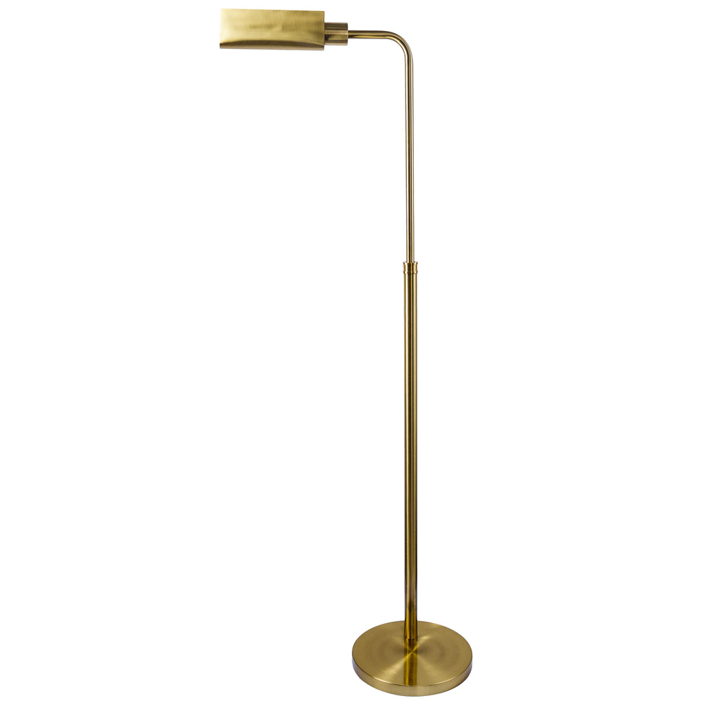 Gold Metal Pharmacy Floor Lamp, 65" Adjustable Reading Light With Foot Switch for Living Room and Bedroom