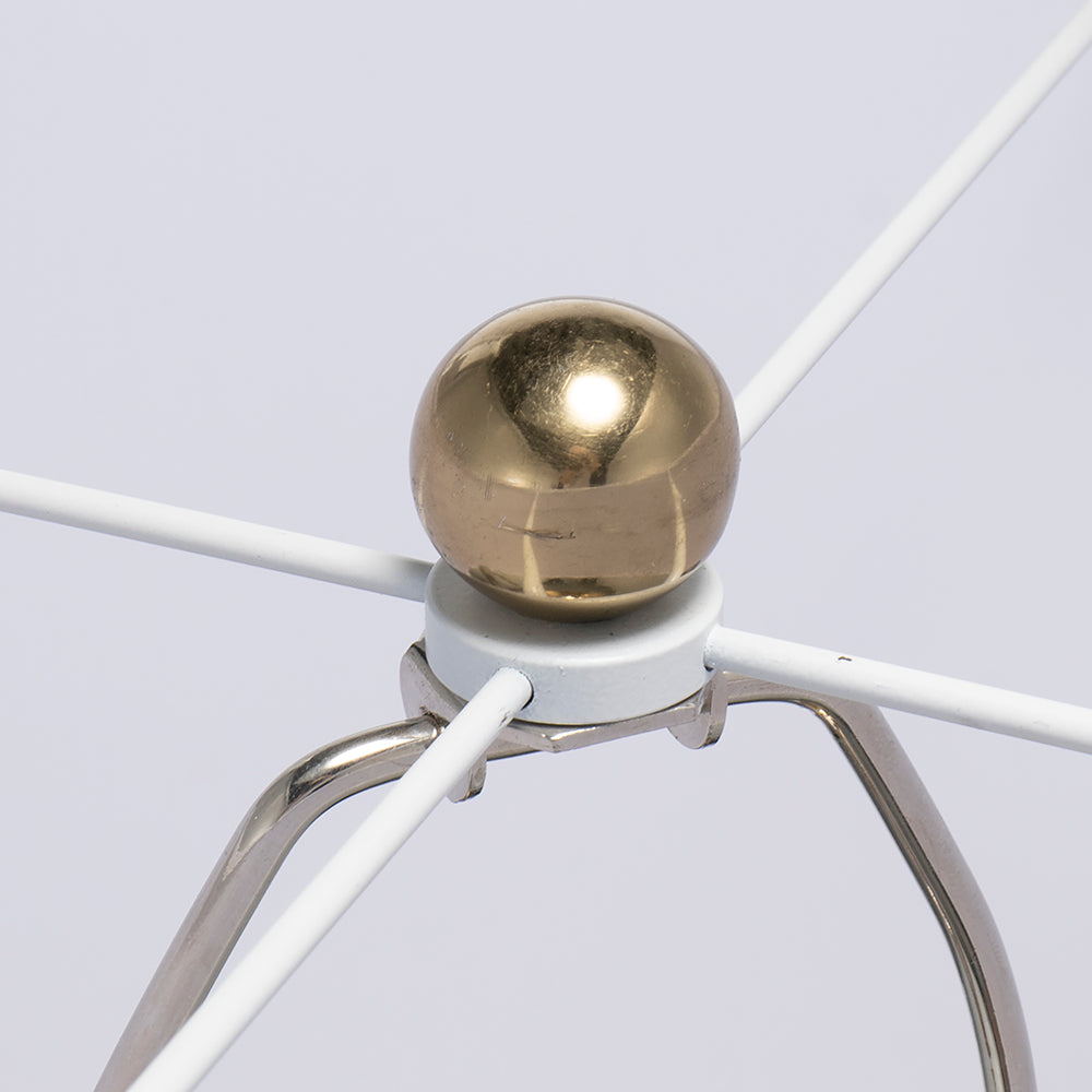 Gold Table Lamp With White Fabric Drum Shade, 31 Inch Textured Aluminum Base
