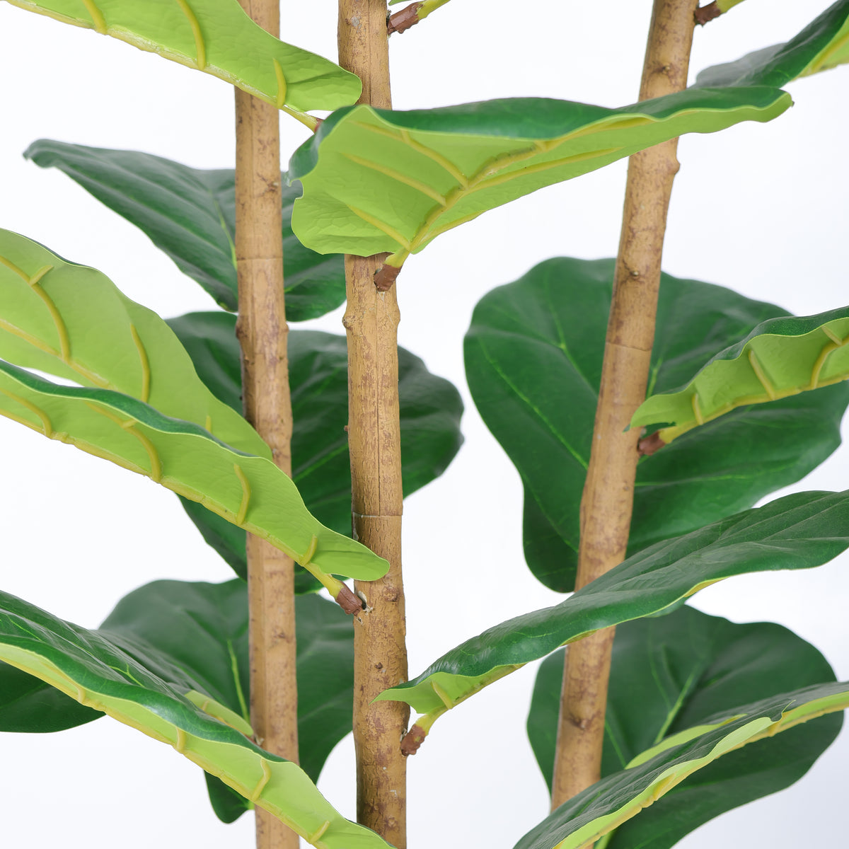 Artificial Fiddle Leaf Fig Tree 5.2 FT With White Pot, Faux Indoor Plant for Living Room, Office and Home Corner Decor