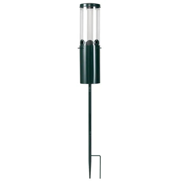 Standing Bird Feeder with Pole, Squirrel-Proof Metal & Clear Tube Feeder, 4 Feeding Ports with Perches, Green, 51" Tall
