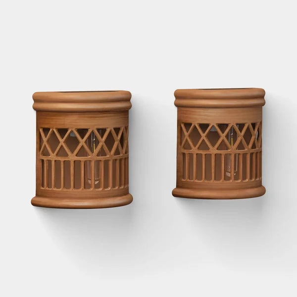 Solar Outdoor Wall Lights, 2 Pack Woven Deck and Fence Accent Lights With Filament LED Bulbs