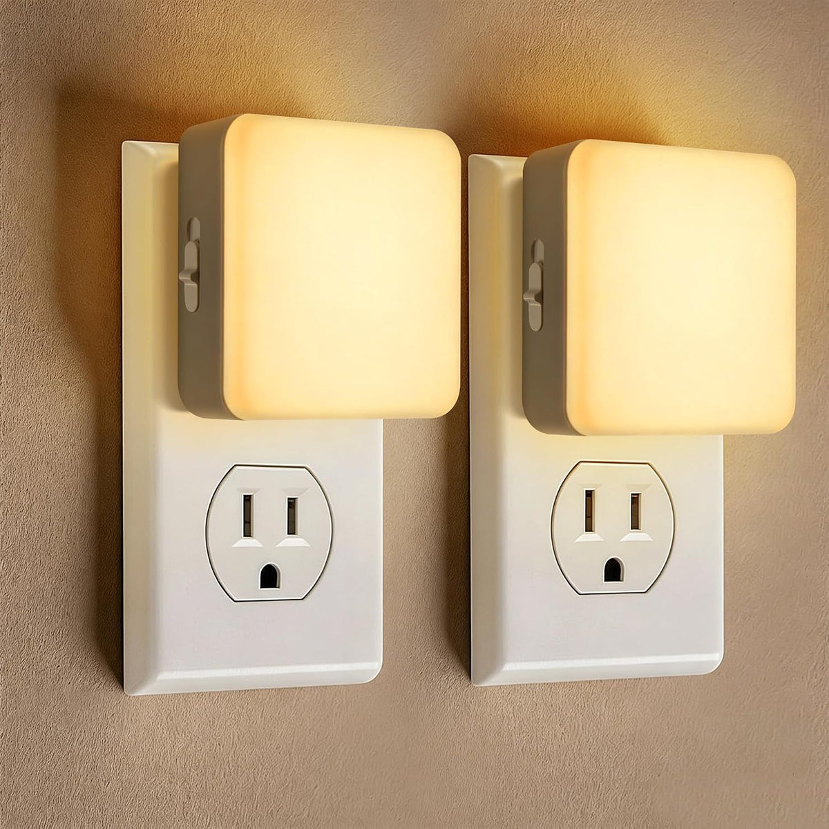 Dusk to Dawn Plug-In LED Night Light, 2 Pack, Soft White 2700K Auto On/Off Sensor for Bedroom, Nursery, and Hallway