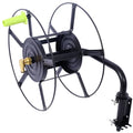 Wall Mount Garden Hose Reel With 180 Degree Swivel, Holds 82 Ft of 5/8 In Hose, Steel Hose Hanger With Quick Connectors