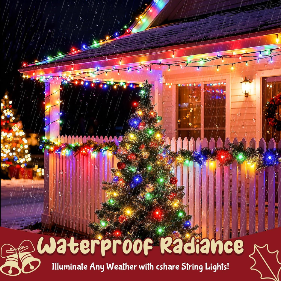 Battery Operated Christmas String Lights, 50 LED Multicolor Waterproof Fairy Lights With Timer, 16.4 ft Green Wire