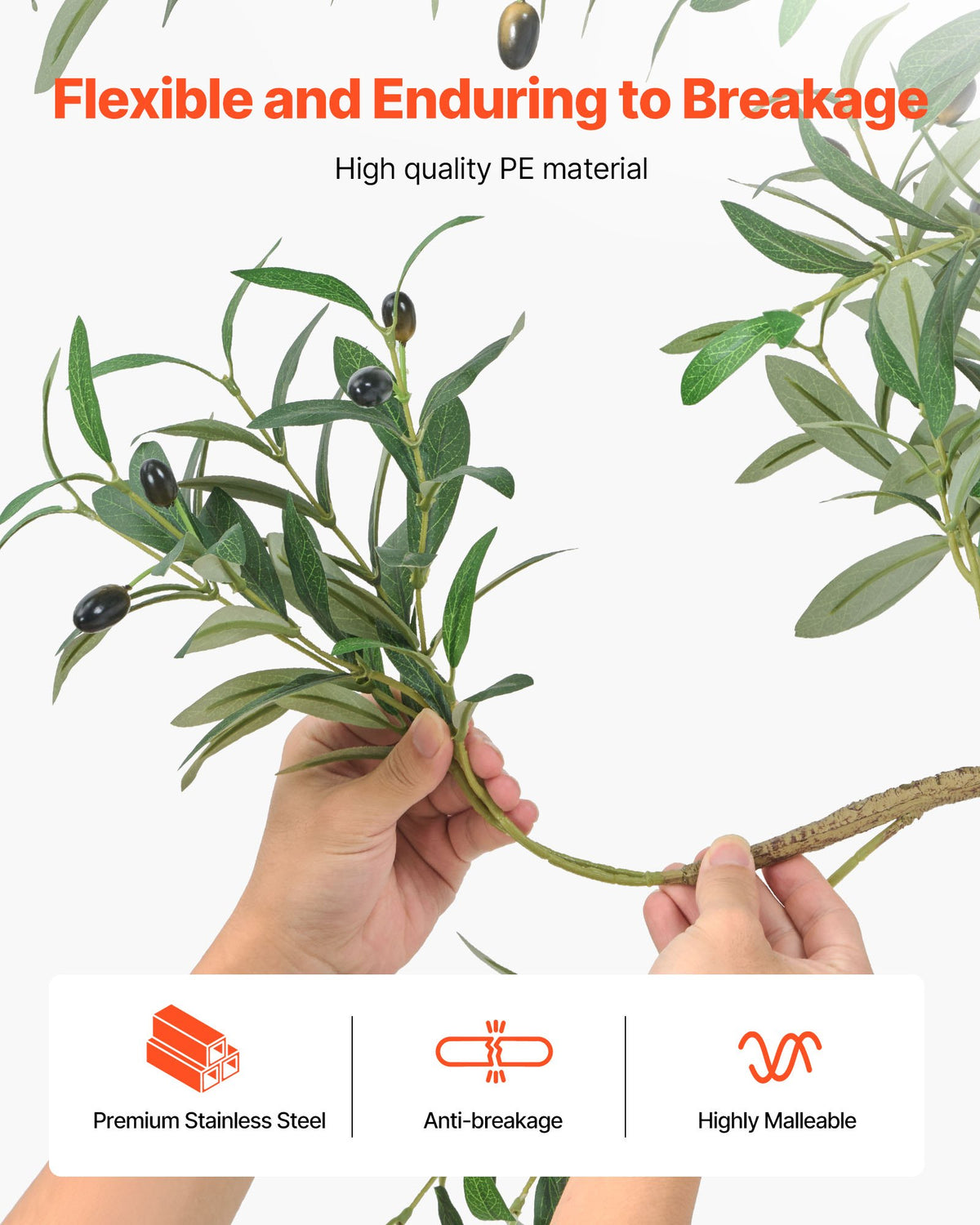 6 ft Artificial Olive Tree With Black Pot, Tall Faux Plant for Home and Office Decor, Green