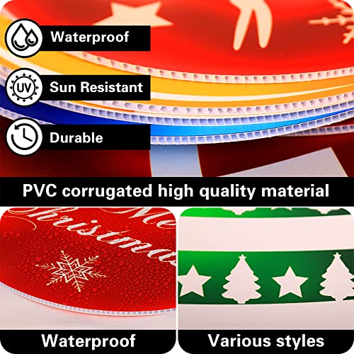 Christmas Ball Yard Signs, 9 Piece Outdoor Ornament Decorations With Stakes and Hanging Cord, Double-Sided PVC