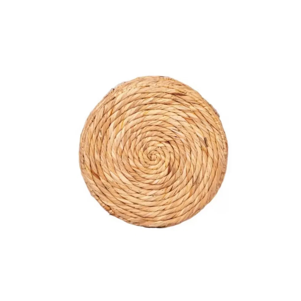 Round Bulrush Basket Planter With Handles, 12 Inch Handwoven Natural Woven Plant Basket