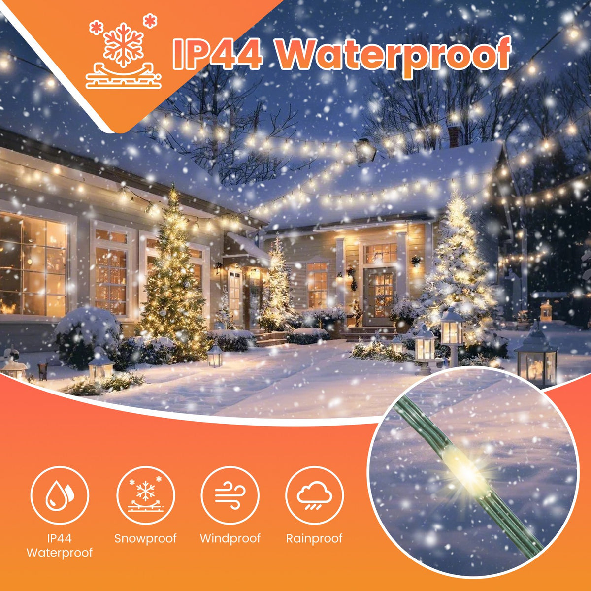 330 Ft String Lights with Remote, 1000 LED Outdoor Christmas Lights, 8 Modes, 8 Brightness Levels, Timer, Green Wire