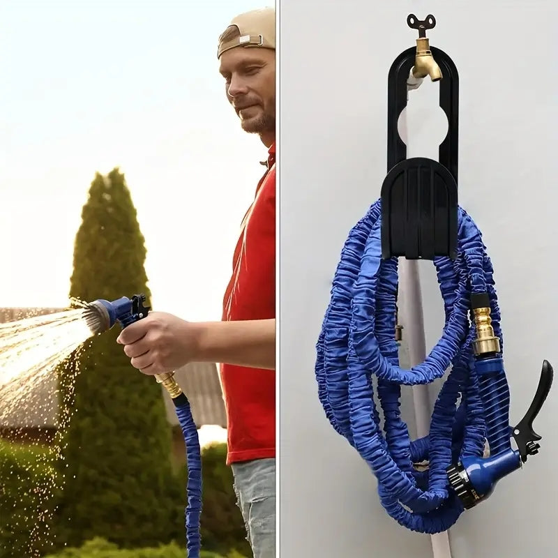 Garden Hose Hanger, Set of 2 Wall Mounted ABS Hose Holders in Green or Black